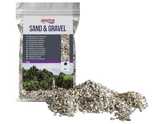 Amtra Policromo - Ghiaia Naturale per acquario, Terreno Decorativo, Sabbia multicolore a grana grossa 3-4 mm, 5 Kg
