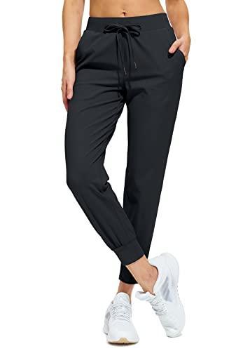 Libin Pantaloni da Jogging da Donna Pantaloni Sportivi con Tasche Tapered in Esecuzione Pantaloni per Comoda Casual Allenamento, Black M