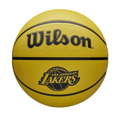 Wilson Pallone da Basket NBA Team Tribute Solid, Con Cuciture Pro, Stabilità Dell'Aria e Alte Prestazioni, Per Giocare All'Aperto, Squadra: Golden State Warriors, Colore: Blu, Taglia: 5