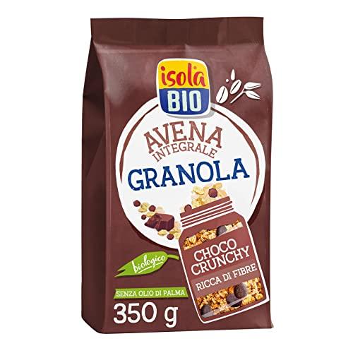 Isola Bio Granola Crunchy al Cioccolato con Riso Soffiato e Crusca, Ricca di Fibre, 100% Ingredienti Naturali, per Vegani e Vegetariani, Formato 350gr