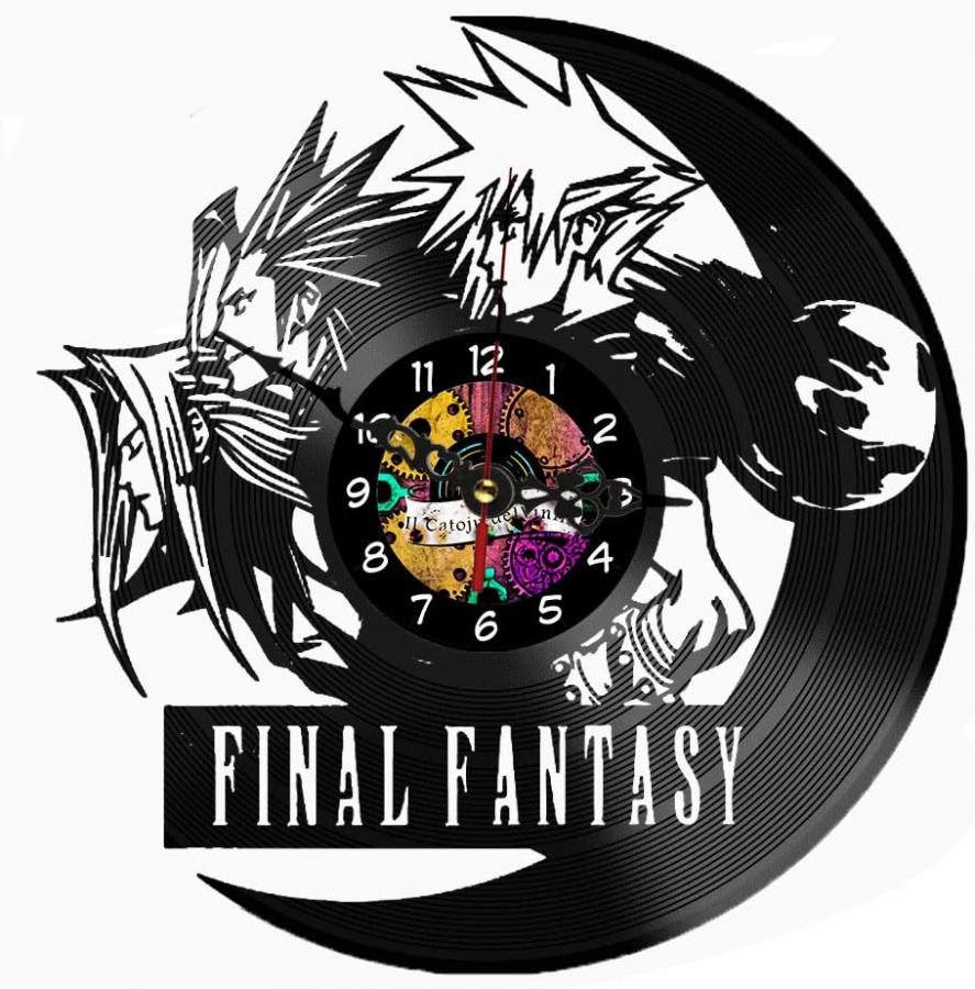 Orologio da Parete in Vinile videogames fantasy -Design Inciso Ispirato a RPG Leggendari - Arredo Geek per Fan di Videogiochi- orologio da parete videogames- orologio silenzioso- catoju