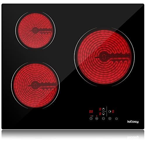 Piano cottura in ceramica a 3 zone di cottura, 6600 W