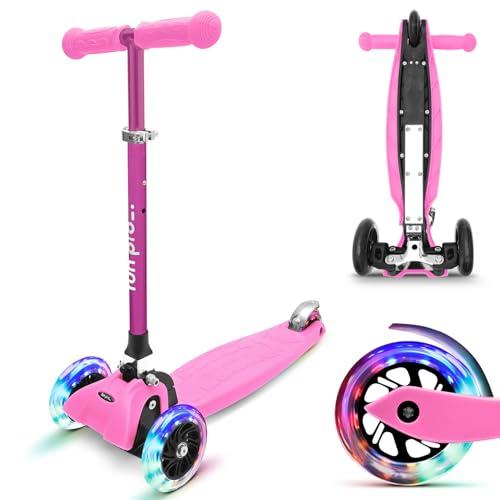 Fun Pro ONE Roller, il monopattino sicuro di alta qualità Bambini dai 3 anni in su, ruote LED, pieghevole, per bambini piccoli maschi e femmine, monopattino per bambini, 3 4 5 6 anni