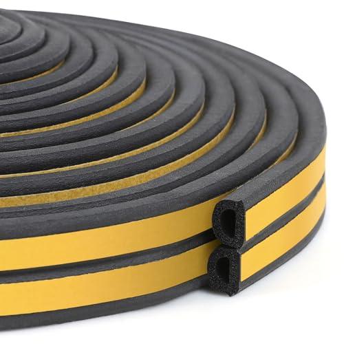 Inwee Guarnizioni Finestre Porta, Guarnizione Finestra Autoadesivo Striscia in Gomma Bordo Protettore Striscia D, Isolante Antivento per Insonorizzante Isolante e Anti Polvere,10M Nero
