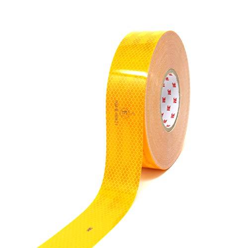 Finest Folia Nastro riflettente Diamond Grade 983 Scotchlite per contrassegnare bordi dei veicoli larghezza 50 mm pellicola adesiva per bordatura (Giallo - 71, 15 m)