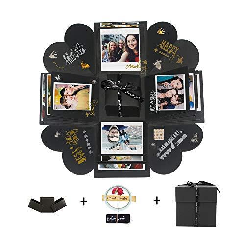 Hbsite Explosion Box Sorpresa DIY Scatola Mano per Esplosione di Foto Fatte a Mano Amore Memoria Scrapbooking Confezione Regalo per Natale Compleanno Anniversario San Regalo di Nozze