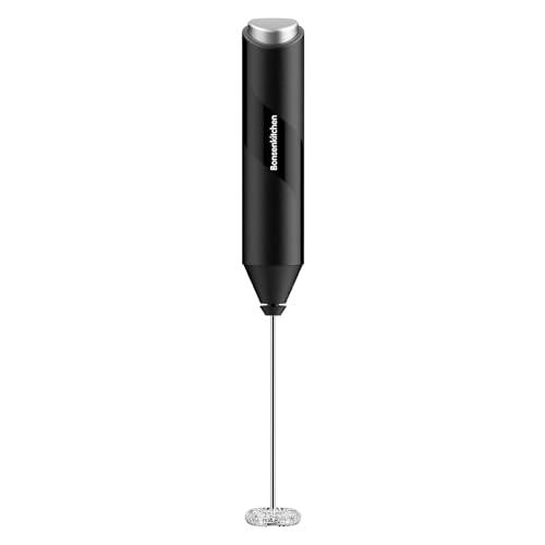 Bonsenkitchen Montalatte Elettrico, Frullino Montalatte con Frusta in Acciaio INOX