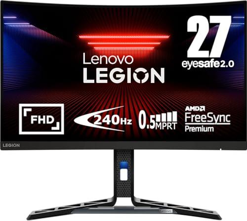 Lenovo Legion R27fc-30 Gaming Monitor - Display 27 pollici FullHD WLED 1920 x 1080, VA, Bordi Ultrasottili, AMD FreeSync, 0.5ms, 240Hz, Cavo HDMI - Raven Black - Esclusiva Amazon