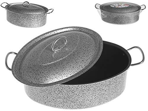 Home Salt N'Pepper Casseruola Ovale in Alluminio, Rivestimento Antiaderente, 32 cm