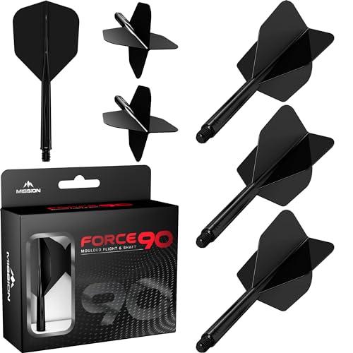 Mission Darts Force 90 | Freccette con sistema integrato di precisione e asta, confezione da 3 alette e steli combinati professionali altamente durevoli | Standard No.6