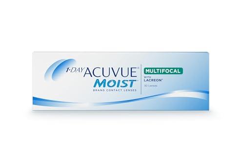 Acuvue 1-DAY ACUVUE MOIST MULTIFOCAL; Lenti a contatto giornaliere; Visione chiara e nitida sia da lontano che da vicino; Protezione UV;-2.50 diottrie; BC 8.4; DIA 14.30; ADD Medium; 30 lenti