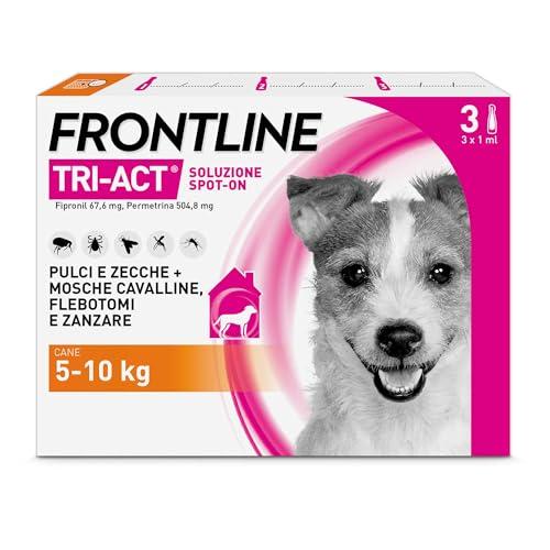 FRONTLINE Triact, 3 Pipette, Cane S (5-10Kg), Antiparassitario per Cani e Cuccioli di Lunga Durata, Protegge il Cane da Pulci, Zecche, Zanzare, Pappataci e Leishmaniosi, Antipulci 3 Pipette