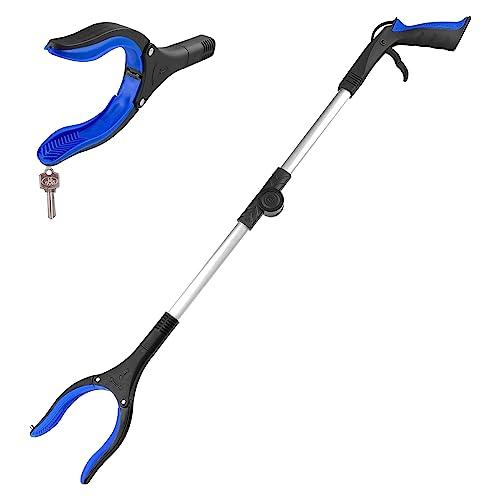 Relota 1 Pezzi Pinza Telescopica Pieghevole 80cm, Testa Rotante 360° Pinza Prensile in Alluminio, Raccoglitore di Immondizia con Punte Magnetiche, Pinza Morsetto in Gomma, Bastone Raccogli Rifiuti