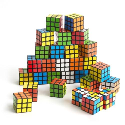 THE TWIDDLERS - 30 Puzzle Cubo Fidget Toys, 3x3 - Cubo di Velocità, Perfetti come mini giochi per bambini per riempire i sacchetti delle feste, rompicapo Multipack Premi per la classe - 3cm