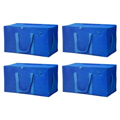 Cinnani Set da 4 Borse di stoccaggio extra large,Borsa Portaoggetti Grande da 90L, Impermeabile con robuste maniglie e cerniere,per traslochi,viaggi,campeggio,attrezzi da giardinaggio,67x35x38cm