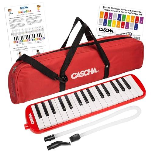 CASCHA Melodica con custodia e boccaglio, Strumento per bambini e principianti, Rosso