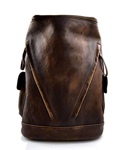 Zaino pelle vitello vintage uomo donna borsa palestra zaino scuola zaino lavoro zaino in pelle borsa pelle viaggio lavato testa moro