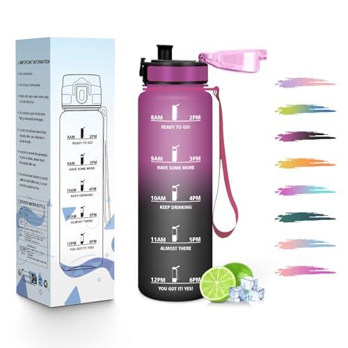 HoneyHolly Borraccia, 500ML A prova di perdite Borraccia Motivazionale, Riutilizzabile Borracce Bambini, Semplice e Portatile, Bottiglia Acqua per Corsa, Bicicletta, Lavoro, Scuola, Water Bottle