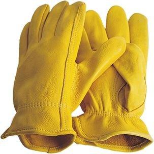 Guanti da equitazione in pelle di cervo, guanti da equitazione Western Cowboy, colore giallo, dalla taglia 7/XS fino alla taglia 12 XXL, Giallo/beige, L