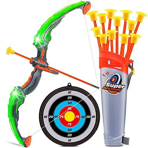STAY GENT Arco e Frecce per Bambini, Tiro con l'arco Archery Set con Bersaglio & 12 Frecce a Ventosa per Interni ed Esterno, Giochi All'aperto Giardin Sportivo Giocattolo per Ragazzi Ragazze 6-12 anni
