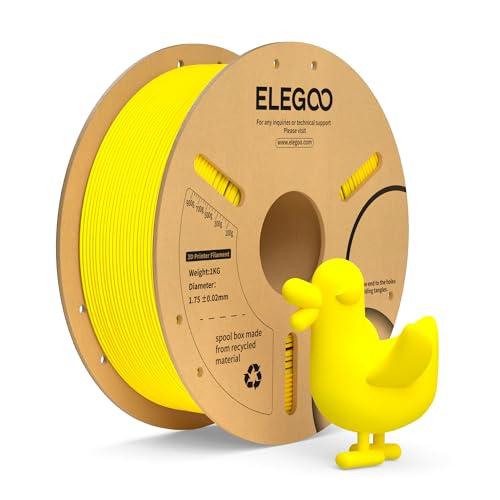 ELEGOO Filamento PLA+ 1.75mm Giallo 1KG, Filamento PLA Plus per Stampante 3D, Precisione Dimensionale +/- 0.02mm, Filamento per La Maggior Parte delle Stampanti 3D