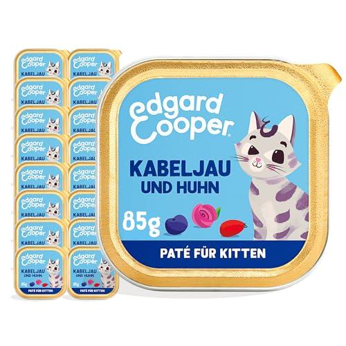 Edgard & Cooper - Paté di pollo e merluzzo senza cereali, 16 x 85 g, carne fresca e ingredienti naturali