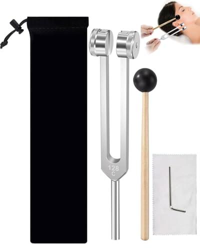 KEMUZ Diapason di Prova diapason 128 hz cur,128 Hz Tuning Fork Lega Alluminio Sintonizzatore Musicale Strumenti per Diagnostica Udito Vibrazione Sonora Cur per Yoga Rilassare Il Corpo