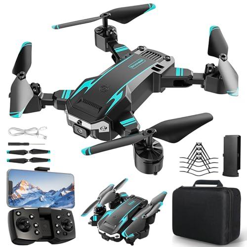NXPZ Drone con Doppia Camera HD per Principianti, Drone Pieghevole per Bambini, 3D Flip, Decollo/Atterraggio 1 Tasto, Modalità Headless, Volo a Waypoint, per Bambini o Novizi, 2 Batterie