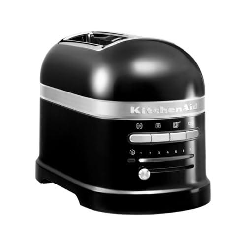 Kitchenaid tostapane - Artisan - Toaster 2 fette con scomparti extra-large e pinze autocentranti - Macchina per Toast con 7 Livelli di Doratura - Retro - Nero onice