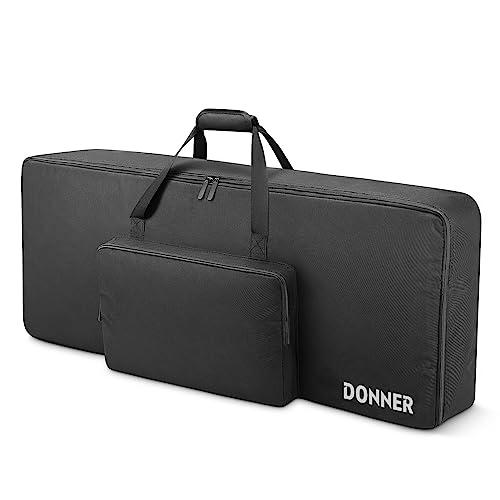 Donner Custodia per Tastiera da 61 Tasti, 102 x 42 x 15 cm Borsa per Pianoforte Elettrico con Imbottita da 10 mm e Nylon Oxford 600D, Nero