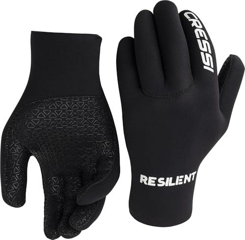 CRESSI Resilient Gloves 2mm L - Guanti Ultra Grip Unisex in Morbido Neoprene 2mm Nero, Immersioni Pesca Snorkeling Surf Pagaia Kayak Nuoto, L