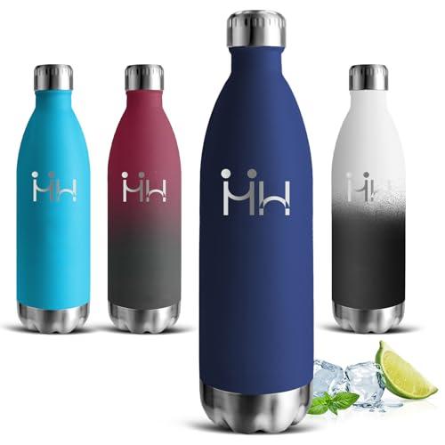 Borraccia Termica, Borraccia 1 litro, Senza BPA, Borracce Acciaio Inox, Senza Perdite, Bottiglia Termica, Acciaio Inossidabile 18/8, Borracce per Corsa, Campeggio, Fitness, Escursionismo