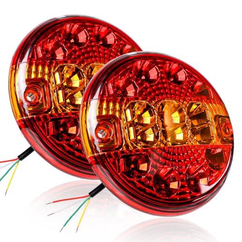 Yinaolan 2Pcs LED luci posteriori rimorchio, 12/24V impermeabile LED fanale posteriore stop freno luce di svolta indicatore di direzione per caravan furgone barca camper camion camion trattore E-mark