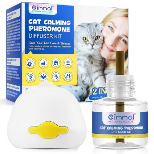 Diffusore Calmante per Gatti e Gattini - Solleva l’Ansia del Gatto 2 in 1 EU Plug-In Feromone Ricaricabile 30 Giorni +Ricarica 48ml, Comfort, Calming & Relax, Ansioso, Anti-Stress