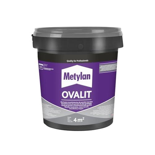 Metylan Ovalit Colla potente per l'applicazione di tessuti murali, Super colla per parati tessili, juta, fibra di vetro, Adesivo resistente all'umidità utilizzabile su substrati difficili, 750 g