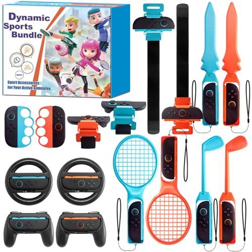 JoyHood 16 in 1 Kit di Accessori per Switch2, Kit di Accessori per la Famiglia compatibile con i Giochi Sportivi Switch2 per Bambini e Adulti