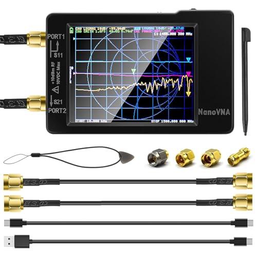 AURSINC NanoVNA-H Analizzatore di Rete Vettoriale, Ultima Versione V3.6, 10KHz-1.5GHz MF HF VHF UHF, Analizzatore di antenne per radioamatori, Supporto SD Card, per i parametri S, SWR, Smith