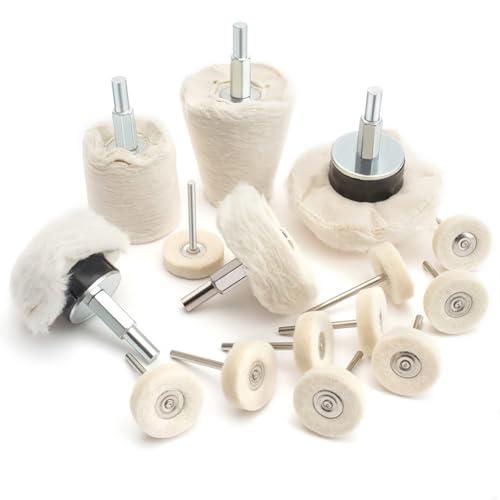 JTENG Disco lucidante per trapano, elettrico Attacco per lucidatura Set di spazzole Cono di lucidatura Tampone di lucidatura Rotella di lucidatura per collettore, alluminio, acciaio inossidabile