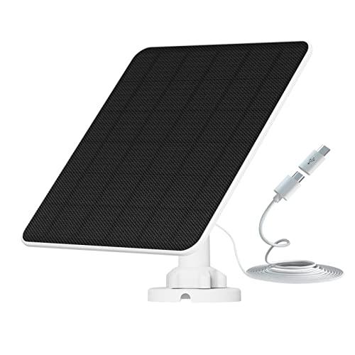 Pannello Solare da 6W per Telecamera di Sicurezza, Compatibile con Telecamera a Batteria Ricaricabile, Pannello Solare con Cavo di Ricarica da 9,8 Piedi, Impermeabile IP65
