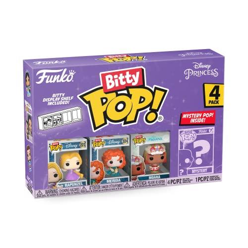 Funko Bitty Pop! Disney Princess - Rapunzel, Merida, Moana E una Mini Figura Misteriosa a Sorpresa - 0.9 Inch (2.2 Cm) da Collezione - Ripiano Espositivo Impilabile Incluso - Idea Regalo