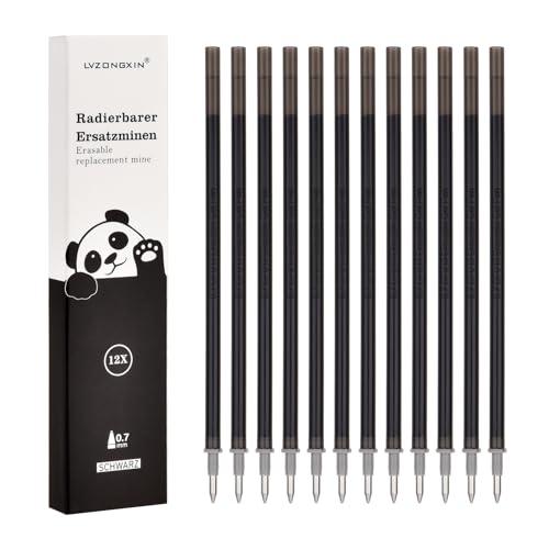 LVZONGXIN Mine di ricambio, compatibili con Legami, [blu, 12 pezzi], punta 0,7 mm, altezza 13 cm, rotolo di inchiostro cancellabile