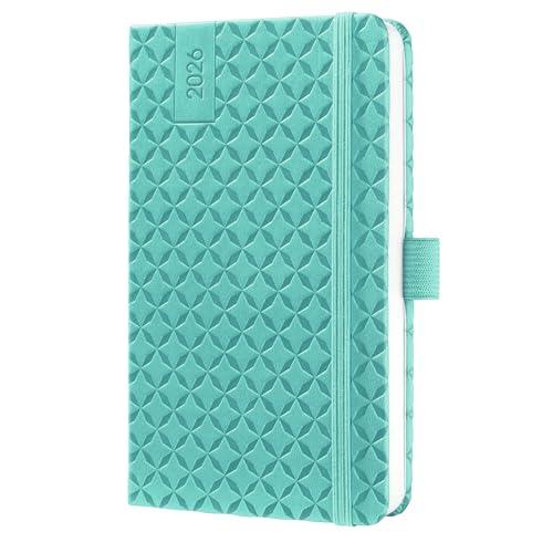 SIGEL J6102 Agenda settimanale Jolie 2026-1 anno - circa A6 - Aqua Green - 2 pagine - 1 settimana - copertina rigida - 80 g/m² - verde petrolio - 174 p. - certificazione FSC