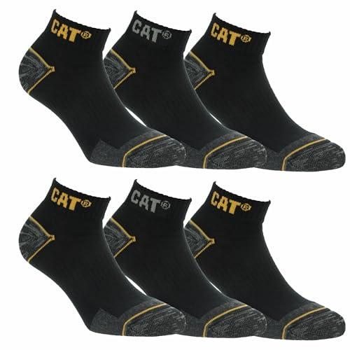 Caterpillar 6 Paia Calze Sneaker Lavoro - Punta Tallone Rinforzati - Supporto Arco Plantare - Cotone