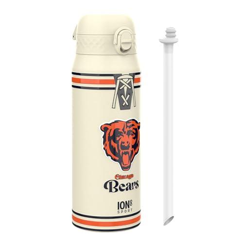 Ion8 NFL Chicago Bears Borraccia Termica con Cannuccia Rimovibile, 750ml/24oz, a Prova di Perdite, Facile da Aprire, Serratura Sicura, Lavabile in Lavastoviglie, Maniglia per il Trasporto