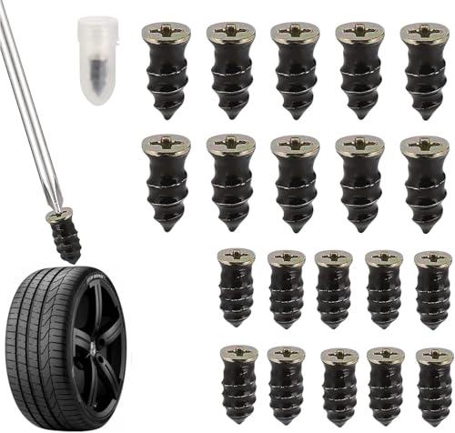 Set 10 viti con mastice gomma Kit Riparazione Pneumatici Auto Sottovuoto, Kit Gomme Riparazione per Moto Camion Bici scooter ciclomotori