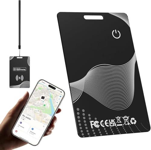 Smar Wallet Tracker Tag Card - 1.5mm Localizzatori GPS Compatibile con Apple Dov'è (Solo iOS 14.5+), Ricarica Wireless, Impermeabile, Localizzatori Bluetooth per Portafoglio, Borse, Bagagli