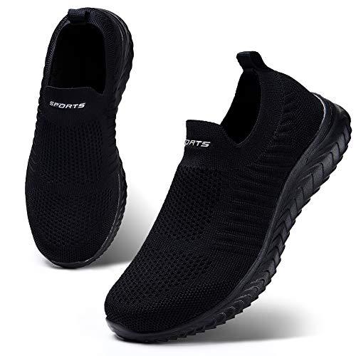 HKR Scarpe Ginnastica Donna Senza Lacci Sneakers Camminata Ortopediche Comode Palestra Sportive Slip on Snickers Traspiranti Running Corsa Tennis Leggero Camper Donna Trekking Nero 40 EU