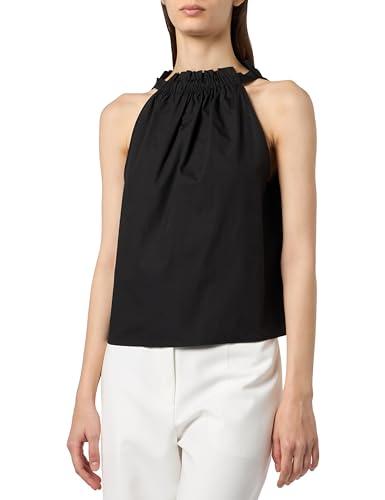 Pinko Tale Top Popeline di Cotone Canottiera alla Moda, Z99_Nero Limousine, 56 Donna