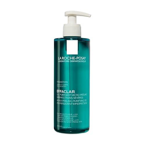 La Roche Posay Effaclar, Gel Purificante Micro-Peeling, Per Pelli Grasse a Tendenza Acneica, Azione Detergente, Pelle Levigata, Rimuove Sebo e Impurità, Con Acido Salicilico, LHA e Zinco, 400 ml