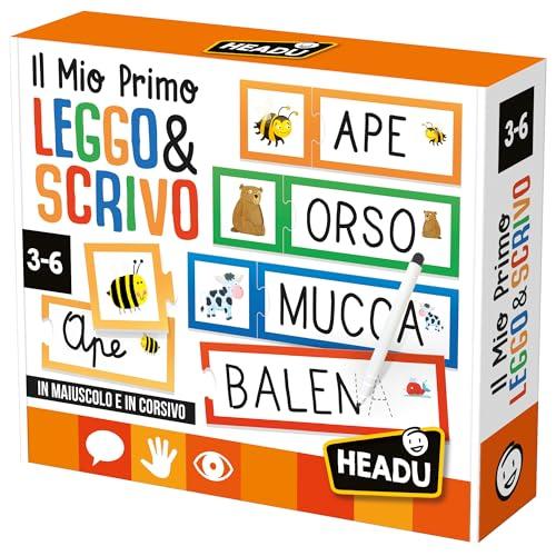 HEADU - Il Mio Primo Leggo e Scrivo, Imparo a Leggere e Scrivere a tre anni, Un Gioco Educativo per Bambini dai 3 ai 6 anni, Made in Italy